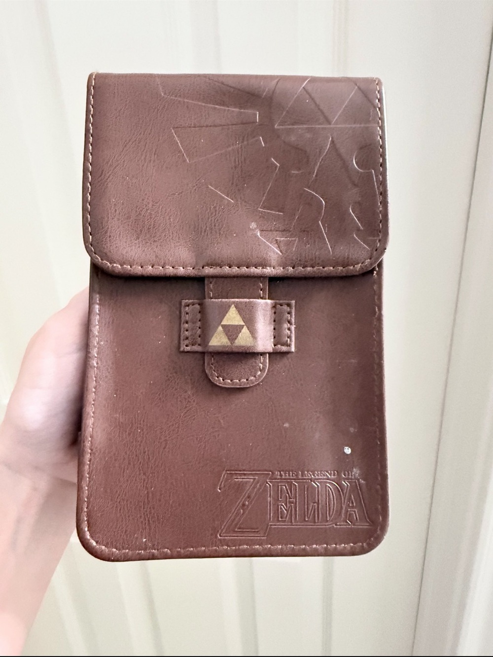 Zelda Brown Leatherette Phone Pouch